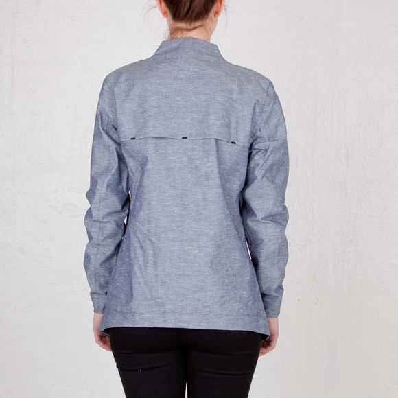Nike Women’s NSW 3L Chambray Jacket Sz L In Midnight Navy/Reflective Silver - Picture 3 of 13